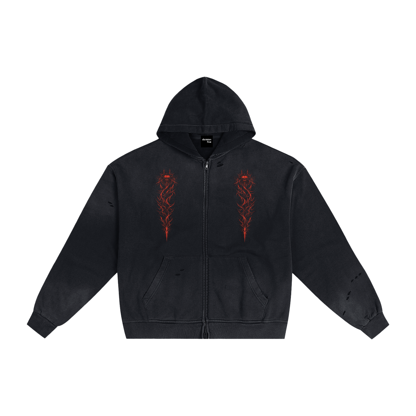 Gothic Blood Distressed Zip Up