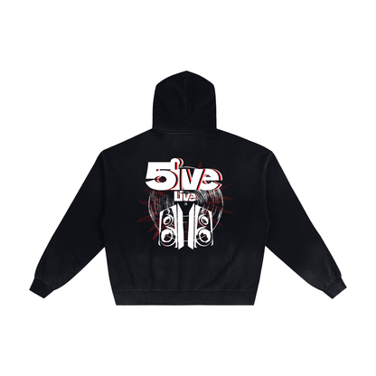 5ive Live Distressed Zip Up